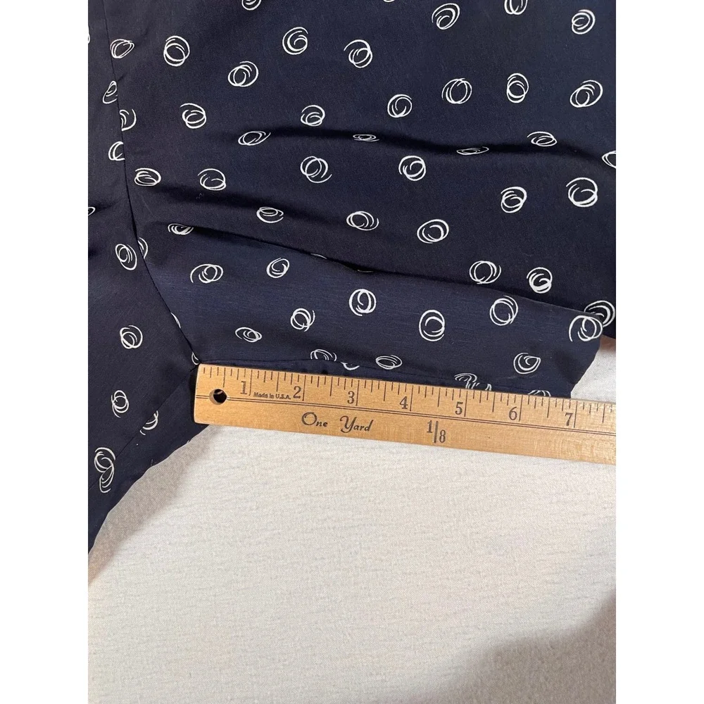 Susan Graver Style Navy Blue Swirl Print Shirt and Shorts Set Womens Medium
